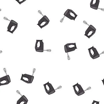 Pattern cake hand mixer cartoon vector Stock Illustration