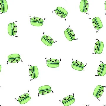 Pattern cake macaron character cartoon vector Illustrazione stock