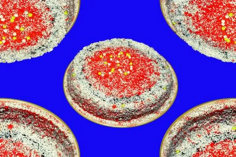 Pattern cake on a plate. confectionery culinary product. I'm baking a cupcake. D Stock Photos