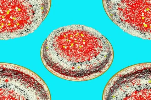 Pattern cake on a plate. confectionery culinary product. I'm baking a cupcake. D Stock Photos