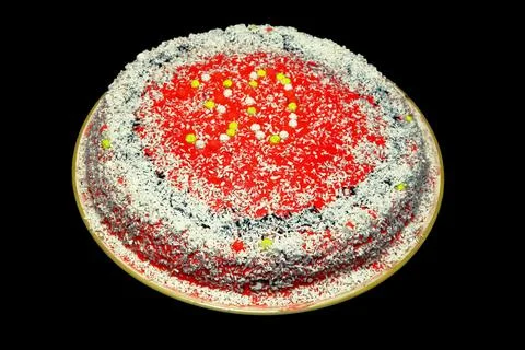 Pattern cake on a plate. confectionery culinary product. I'm baking a cupcake. D Stock Photos