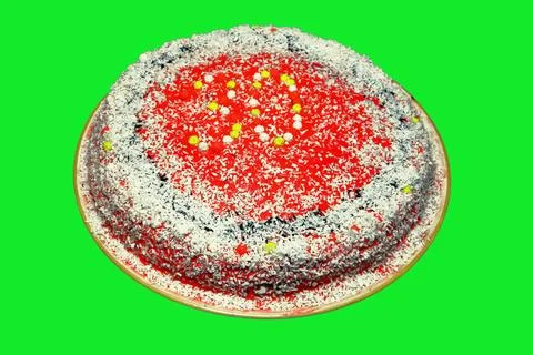 Pattern cake on a plate. confectionery culinary product. I'm baking a cupcake. D Stock Photos