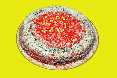 Pattern cake on a plate. confectionery culinary product. I'm baking a cupcake. D Stock Photos