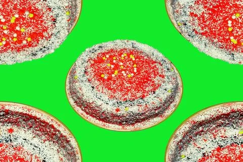 Pattern cake on a plate. confectionery culinary product. I'm baking a cupcake. D Stock Photos