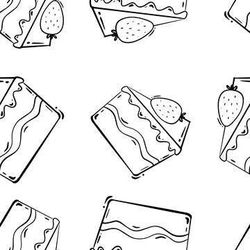 Pattern with cakes. Stock Illustration