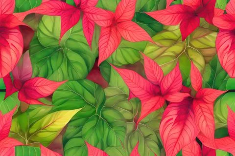 Pattern of Caladium multicolored leaves Stock Illustration