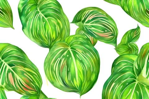 Pattern of Caladium multicolored leaves Stock Illustration