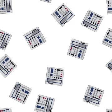 Pattern calculate calculator device cartoon vector Stock Illustration