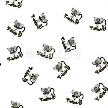 Pattern call telephone retro cartoon vector Stock Illustration