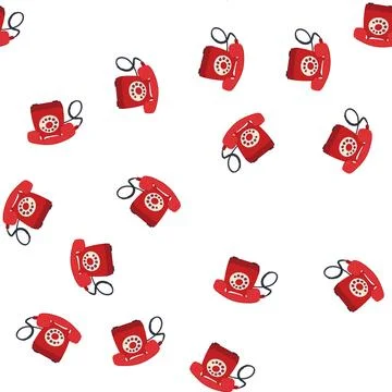 Pattern call telephone retro cartoon vector Stock Illustration