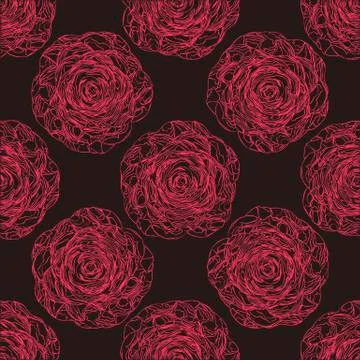 Pattern with camellia Stock Illustration
