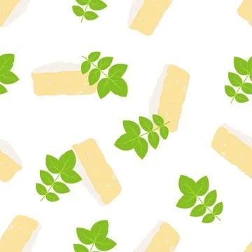 Pattern with camembert Stock Illustration