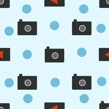 The pattern of the camera and the play icon Stock Illustration