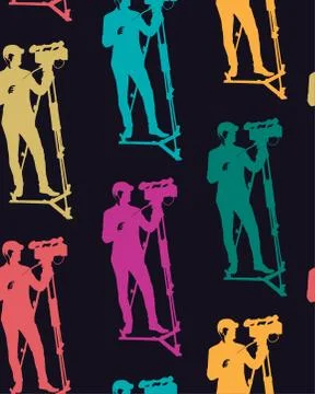 Pattern of cameraman Stock Illustration