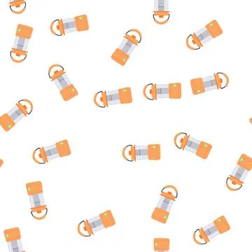 Pattern camp camping lamp cartoon vector Illustration
