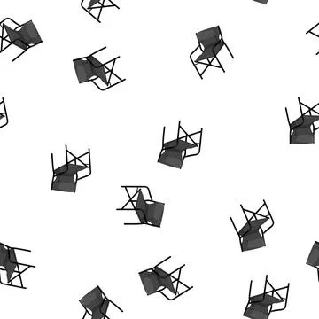 Pattern camp folding chair cartoon vector Stock Illustration