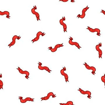 Pattern campaign red ribbon retro cartoon vector Stock Illustration