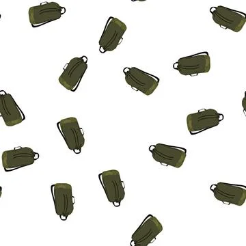 Pattern camping bag camp cartoon vector Stock Illustration