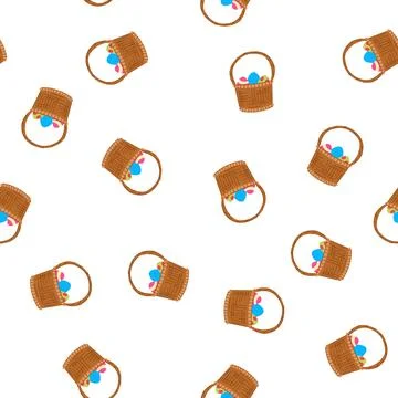 Pattern candy basket easter cartoon vector イラスト素材