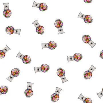 Pattern candy bubblegum machine cartoon vector Illustrazione stock