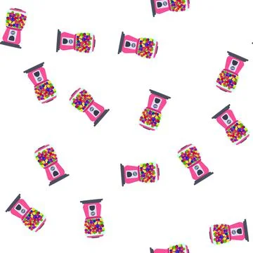 Pattern candy bubblegum machine cartoon vector Stock Illustration