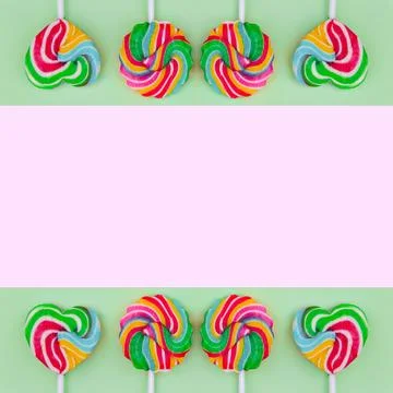 Pattern with candy, Colorful lollipops, candy background Stockfoto's