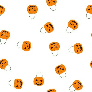 Pattern candy halloween bucket cartoon vector Illustrazione stock