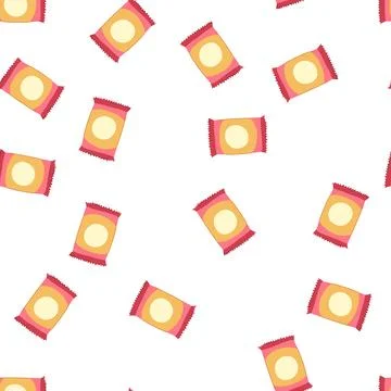 Pattern candy snack pack cartoon vector Stock Illustration