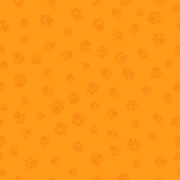 A pattern of canine tracks of different sizes. Traces of the dog are orange.. Stock Illustration