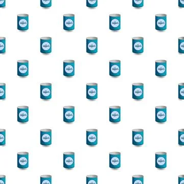 Pattern of canned fish tins with fish symbol Stockillustratie