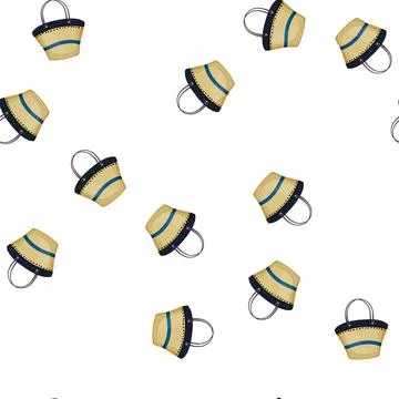 Pattern canvas beach bag cartoon vector Illustrazione stock