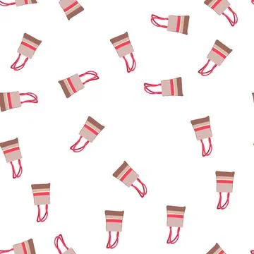Pattern canvas reusable bag cartoon vector 库存插图