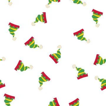 Pattern cap elf santa hat cartoon vector イラスト素材
