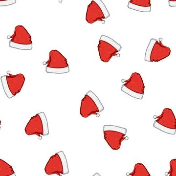 Pattern cap hat santa cartoon vector 스톡 일러스트