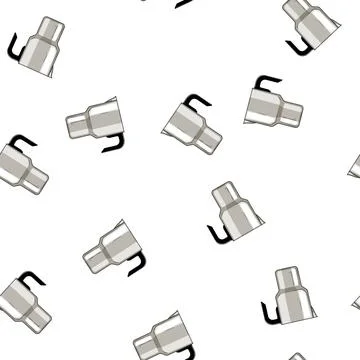 Pattern cappuccino milk frothing pitcher cartoon vector Illustration