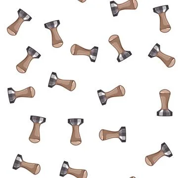Pattern cappuccino tamper coffee cartoon vector Stock Illustration