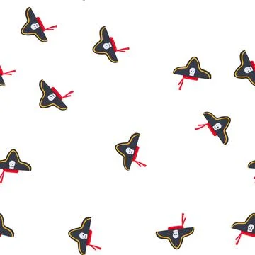 Pattern captain pirate hat cartoon vector Illustrazione stock