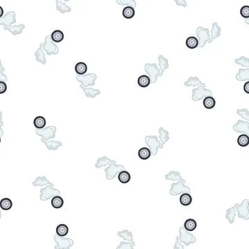 Pattern car wheel generating tire smoke showing speed and power Illustrazione stock