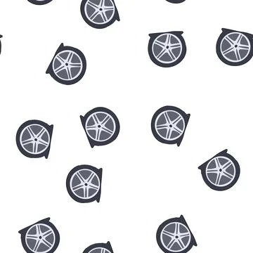 Pattern car wheel showing flat tire and puncture issue Stock Illustration