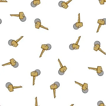 Pattern card door key hotel cartoon vector Stock Illustration