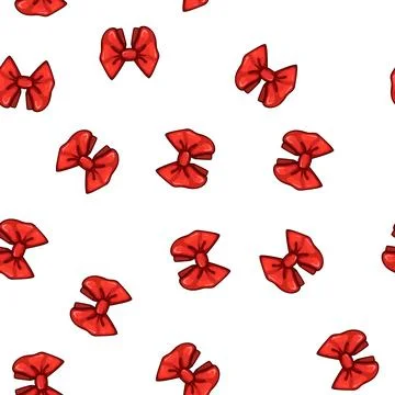Pattern card red bow cartoon vector Stock Illustration