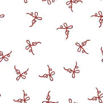 Pattern card red bow ribbon cartoon vector Illustrazione stock