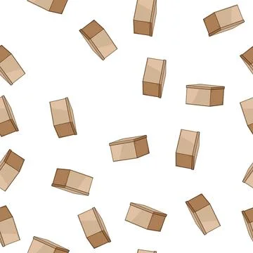 Pattern Cardboard storage box for shipping packaging moving 스톡 일러스트