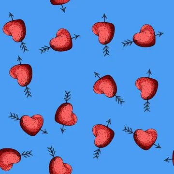 Pattern cardiovascular heart sketch hand drawn 스톡 일러스트