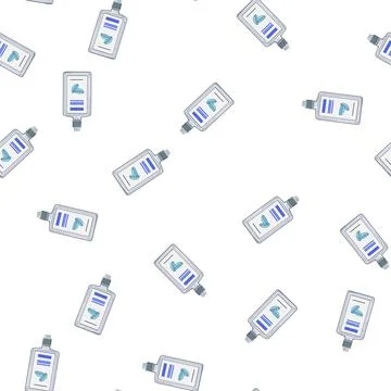 Pattern care contact lens solution cartoon vector Stock Illustration