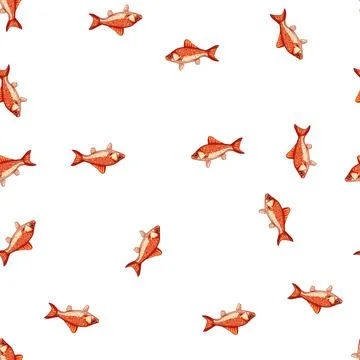 Pattern care goldfish cartoon vector Stock Illustration