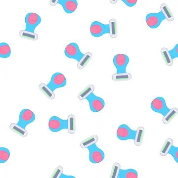 Pattern care shaver handle cartoon vector Illustration