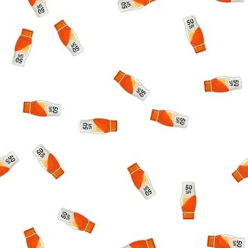 Pattern care sun cream cartoon vector Stockillustratie