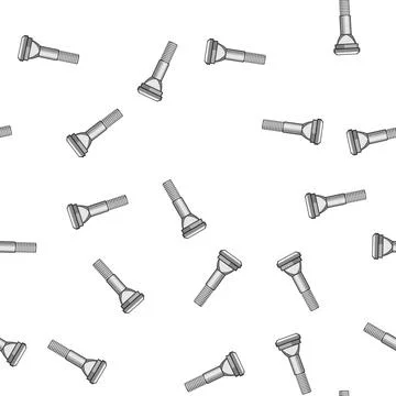 Pattern Carriage bolt fastening hardware for industrial applications Illustrazione stock