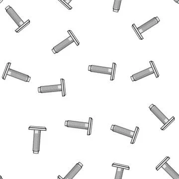 Pattern Carriage bolt with square head and threaded shank Stock Illustration